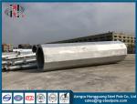 Galvanized Steel Electric Pole , Transmission Steel Post Q355 With Welded Type