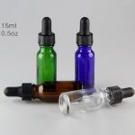 Clear Dropper Glass Essential Oil Bottle Silk Screen Printing 15ml 20ml 100ml