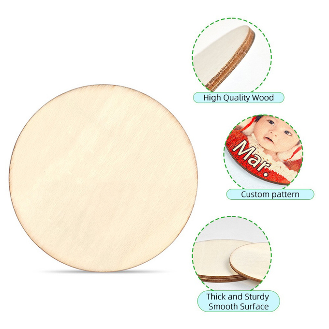 DIY Customized Blank Round Sublimation Wood Coasters For Sublimation Heat Transfer Printing