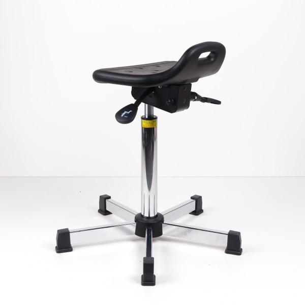 Industrial Sit Stand Stool Adjustable Seat Height With Black Spraying Steel Base
