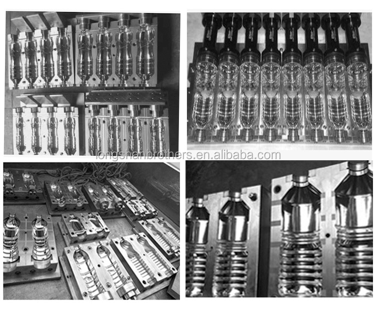 Multi Cavity Blow Molding Mold , Mineral Water Bottle Blowing Mould With Stacking Bucket