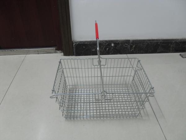Quality Wire Metal Shopping Basket With Single Handle For Supermarket And Store 28L for sale