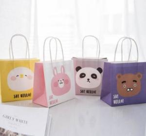 Wholesale Lovely Cartoon Printed Recycled Paper Shopping Bags Eco Friendly Light Weight from china suppliers