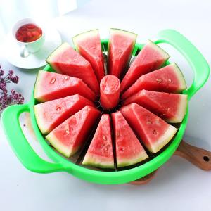Wholesale Stainless Steel Watermelon Cutter Green Easy-to- Bamboo Handle Tool for Melons Veggies from china suppliers