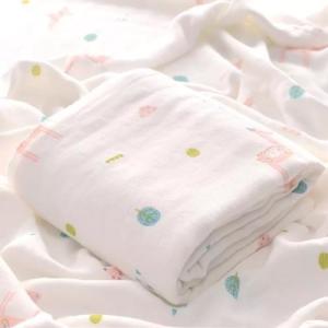 Wholesale Reusable Machine Washable Muslin Swaddle Blankets 2/4 Layer Antibacterial from china suppliers