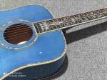 Custom Solid Spruce Top D Shape Acoustic Guitar in Blue Color Veneer Maple Back