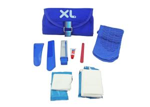 Wholesale Custom Flight Airline Amenity Kits Blue Cosmetic Pouch With Multifunctional Divisions from china suppliers