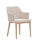 Hotel Restaurant Furniture Natural Color Upholstered Solid Wood Dining Chairs