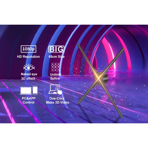 Hdfocus 3d Hologram Fan 4 Blades Advertising Display Cloud Wifi App Control Hologram Projector