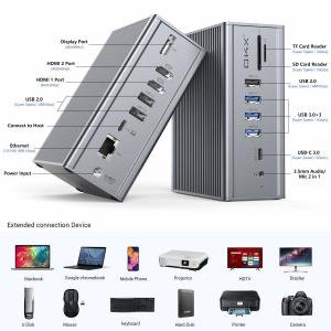 Wholesale 16 In 1 Usb C Thunderbolt 3 Docking Station For Macbook Pc Laptop from china suppliers