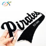 Custom 6.5 Inches Black Laser Cut Chenille Letter Patches Heat Seal