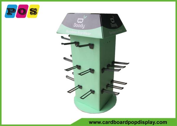 Four Sides Rotated Cardboard Counter Display , Black Pegs Retail Counter