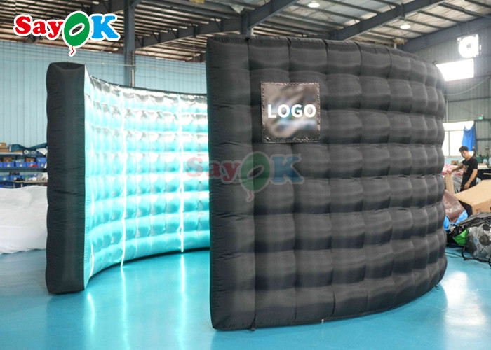 Portable Curved Inflatable Photo Booth Backdrop Wall For Exhibition