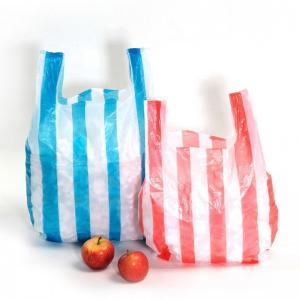 China Custom Size Biodegradable T Shirt Grocery Shopping Plastic Bags with Gravure Printing on sale