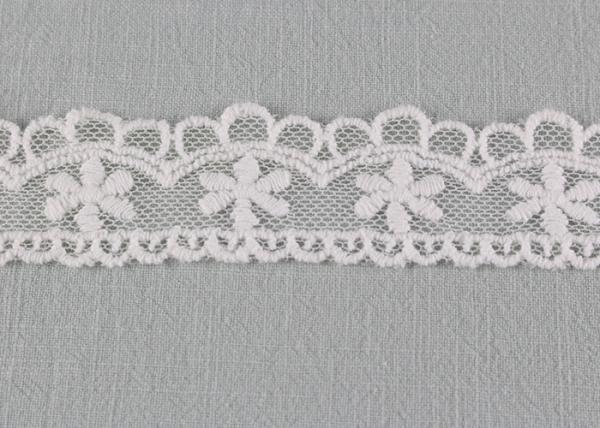 Floral Embroidered Lace Trim Scalloped Mesh Lace Ribbon For Fashion Dress