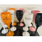 Eco Friendly Dual Color Plastic Wine Champagne Glasses For Wine Outdoor Event