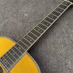 Custom OM Body Yellow Painting Acoustic Electric Guitar with SOLID ROSEWOOD Back