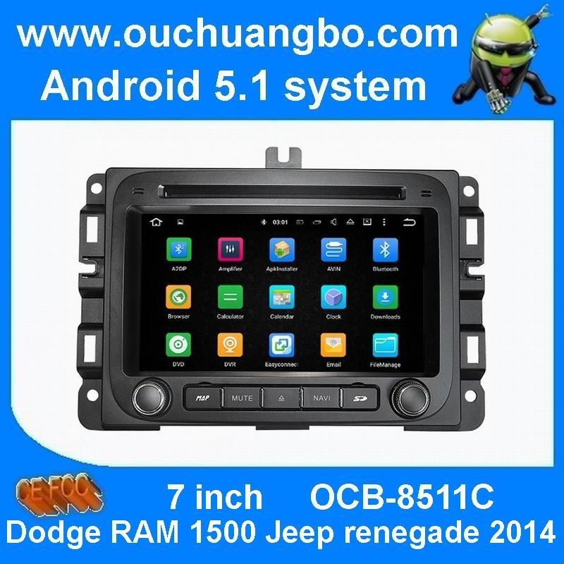 Ouchuangbo car dvd stereo gps navi android 5.1 for Dodge RAM 1500 Jeep renegade with 3g wifi 1024*600