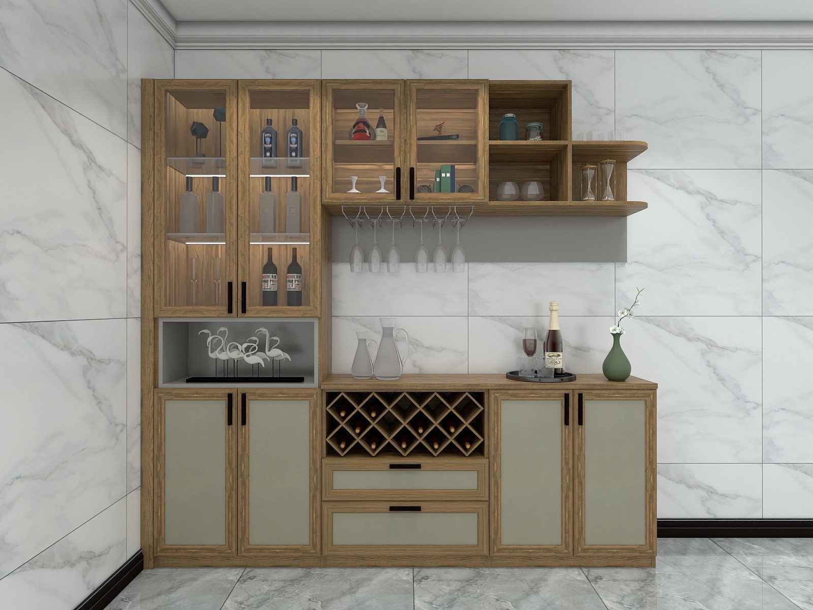 Wine Cabinets In Fashion Design Bottle Storage Rack From China Furniture Supplier In-Wall Cabinets For Modern House