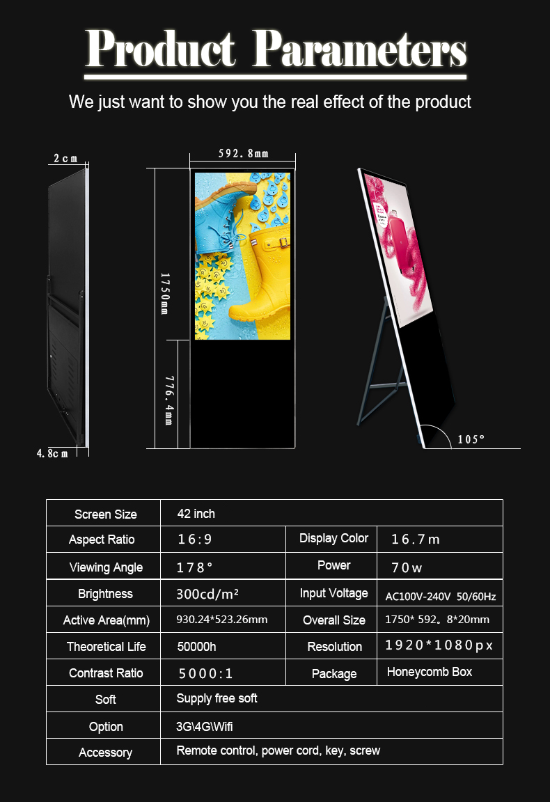 Ultrathin Portable Digital Poster LCD Display Ads Media (6)