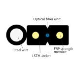 GJYXCH 1 2 4 Core G657A1 Steel Wire Or FRP Black Fiber Optic Drop Cable