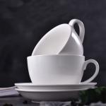 Classic Thick Glaze Porcelain Cups And Saucers For Caterers Canteens