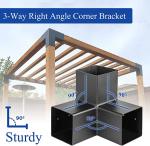 6x6 inches Lumber Pergola/Gazebo Hardware for Carbon Steel Q235 Black Powder