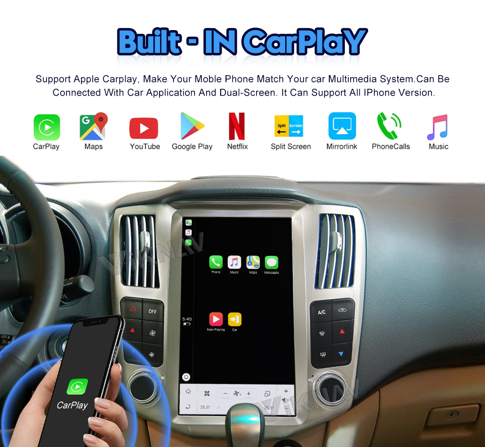 12.1 Inch Full Screen Android Car Radio For Lexus RX RX300 RX330 RX350 RX400H