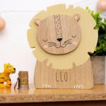 Personalised Engraved Lion Money Box Bank Kids Savings Pocket Money Piggy Bank