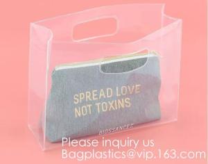 Wholesale Promotion Transparent Clear Shopping Pvc Bag With Custom Print Nylon &amp; PVC Material Combined Custom Tote Bag Shopping Ba from china suppliers