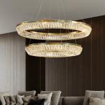 Modern Villa Duplex Led Crystal Pendant Light For Wedding Decoration Showroom