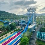 Water Playground Fiberglass Big Curve Water Slide With the Amusement Playground