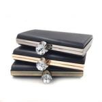 Luxury handbag hardware silver plastic shell metal clutch frame