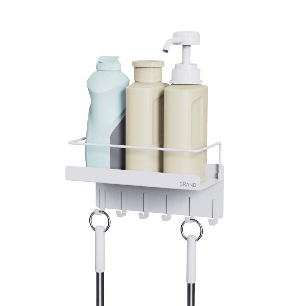 Household Magnetic Attraction Shower Rack With Towel Holder No Drilling Bathroom