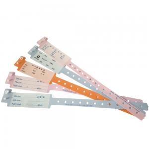 China Hospital Use Disposable ID Bracelets Vinyl Bracelets With Printing 270x25mm on sale