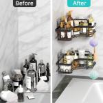 Waterproof Rustproof Wall-mounted Strong Adhesive Shower Organizer Shelf for
