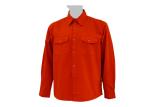 Men's 100%Cotton Twill Orange Work Shirt Long Sleeve Back Across Reflective Tape