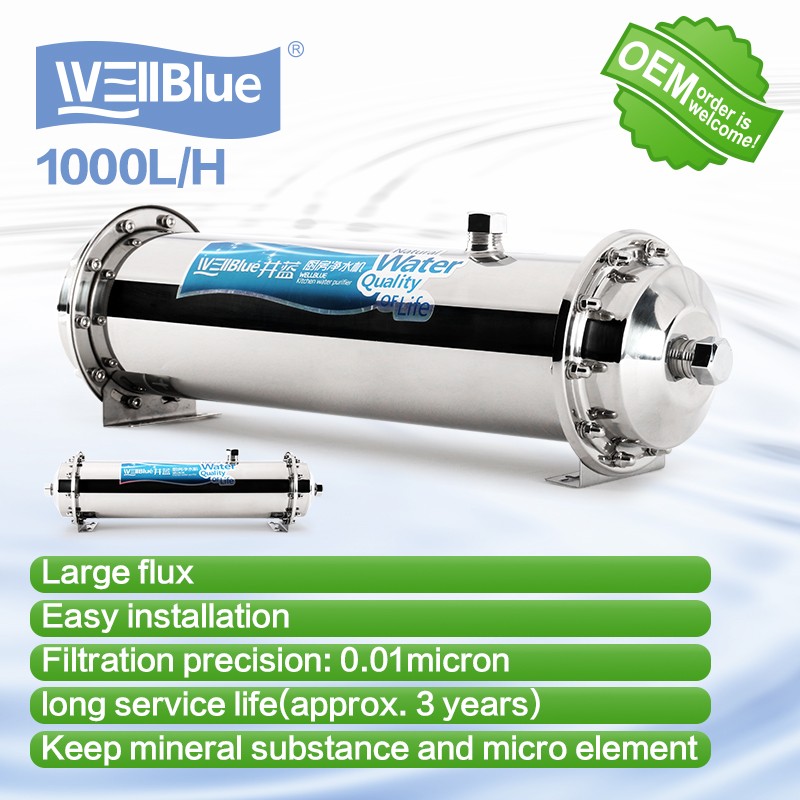 0.01 Micron Under Sink UF Kitchen Water Filter , Stainless Steel Water Purifier