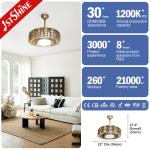 RoHS Electric Concealed Bladeless LED Ceiling Fan Wall Control