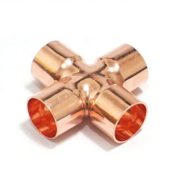 High Pressure Copper Cross Butt Welding 4 Way Equal Tee Plumbing Tube Pipe