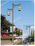 9M double arm sqaure shape Q235 European style brown decoration led street light