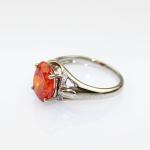 Gold Plated 925 Silver Ring with 7mmx9mm Created Yellow Citrine Cubic Zircon