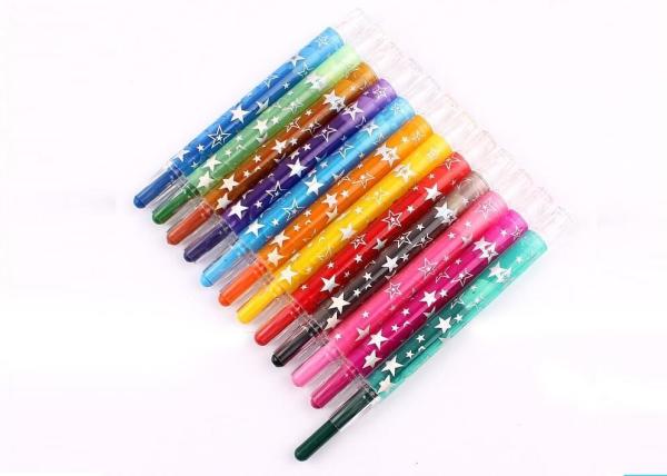 Eco-friendly fancy 12 colors Non-toxic wax crayon set/ 12 colors rotating body