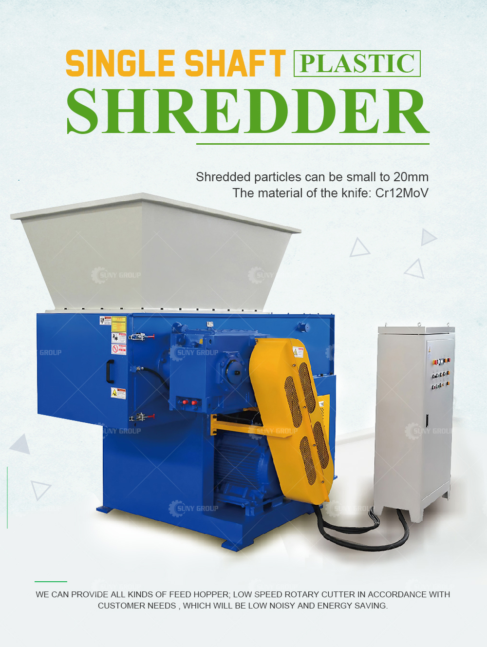 Versatile Waste Wire Plastic Shredder Machine for Final Materials Size of about 4-8cm