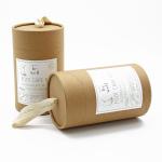 Natural Color Brown Cardboard Tube Gift Box With Fabric Top Handle OEM ODM