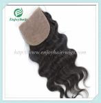 Silk top closure5''x5'' malaysian virgin hair natural color body wave 10''-24''L