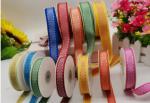 Custom Polyester Grosgrain Ribbon With White Stitch For Gifts / Birthday Parties