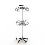 Knock Down Construction 2 Tier Hooks Metal Floor Display Stands