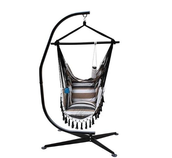 Enjoy Your Holiday with This Canvas Swing Chair Hanging Chair and Carbon Steel