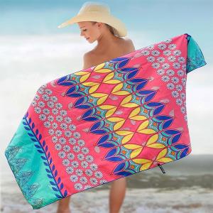 Wholesale Printed Microfiber Suede Beach Towel Absorbent Soft Durable from china suppliers